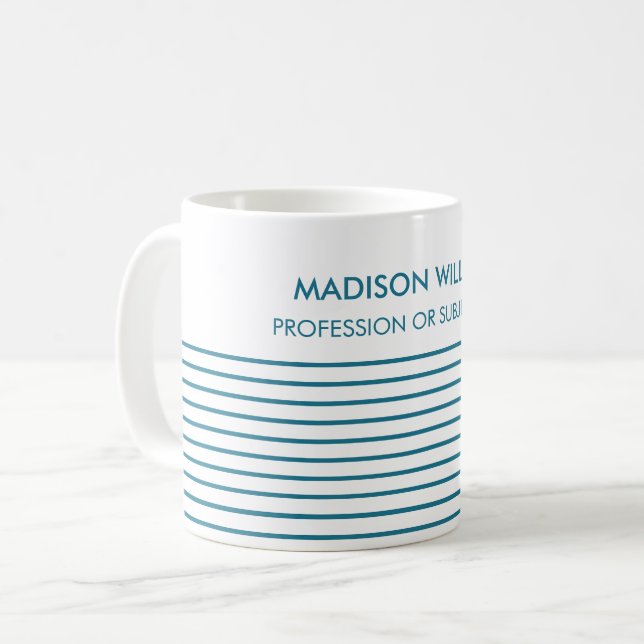 Caneca de Café Personalizada Minimalista com Nome (Frente Esquerda)