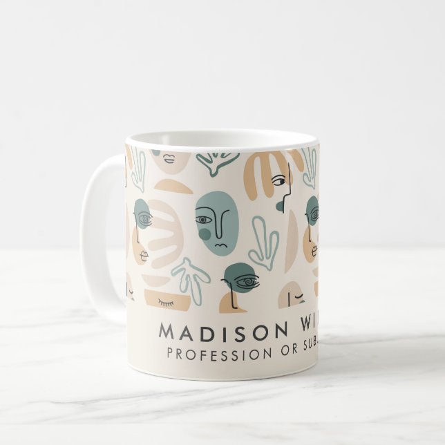 Caneca de Café Personalizada Minimalista com Nome (Frente Esquerda)