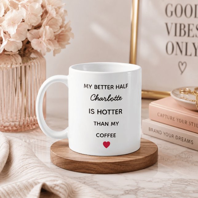 Caneca de Café Personalizada Moderna para a Metade (Criador carregado)