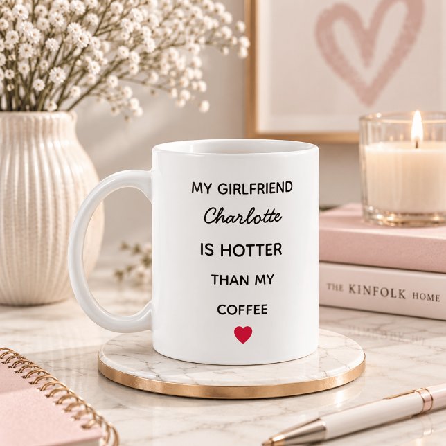 Caneca de Café Personalizada Moderna para Namorada (Criador carregado)