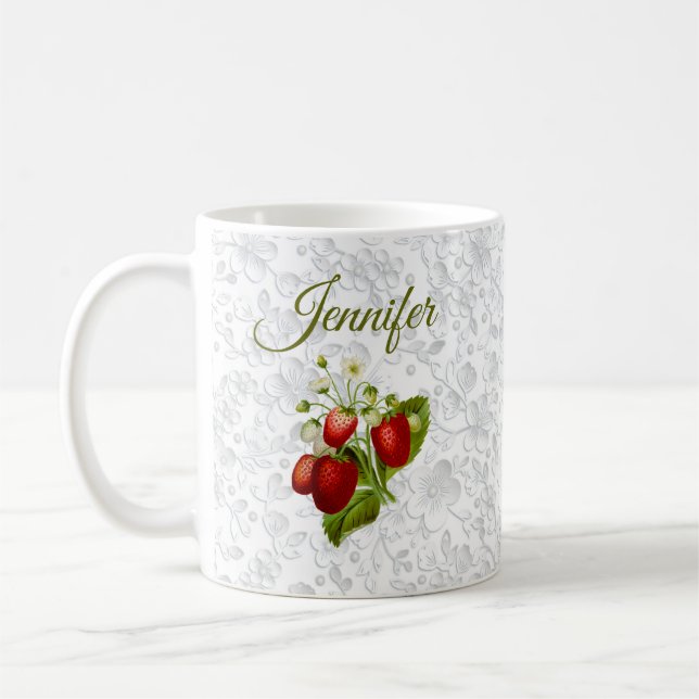 Caneca de Café Personalizada Morango (Esquerda)