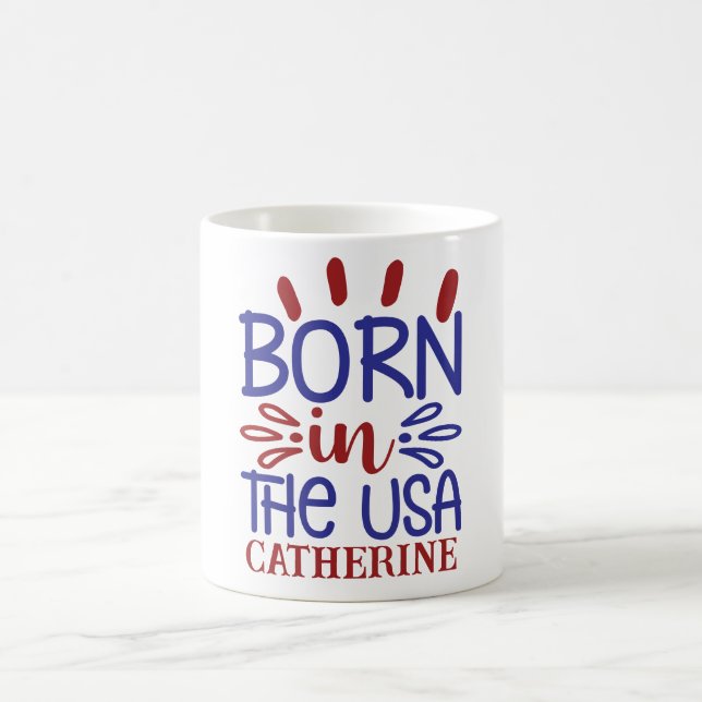 Caneca de Café Personalizada Nascido Nos EUA (Centro)