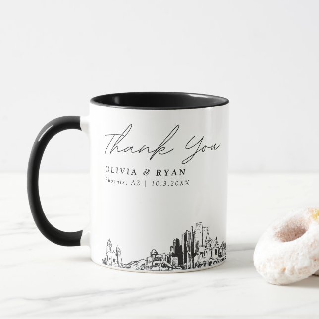 Caneca de café personalizada para casamento em Pho (Com Donut)