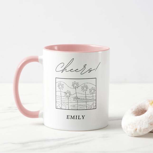 Caneca de Café Personalizada para Casamento na Pra (Com Donut)