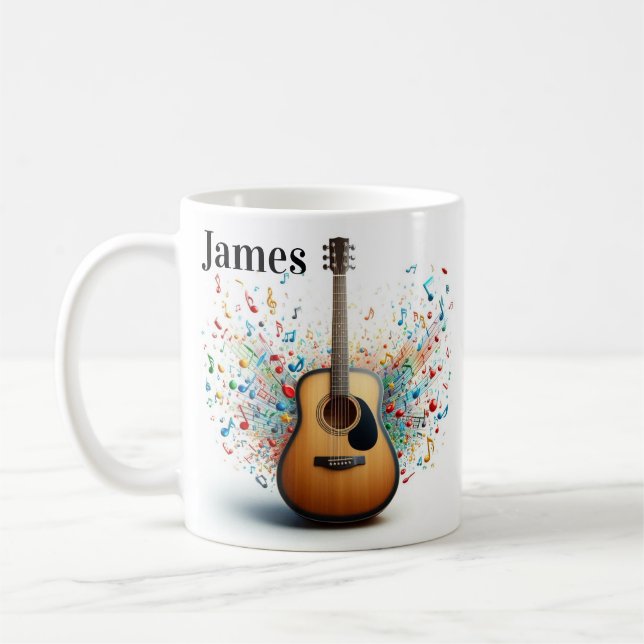 Caneca de café personalizada para guitarra (Esquerda)