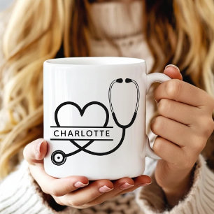 Caneca de café personalizada para médico, presente