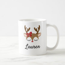 Caneca de café personalizada para renas de Natal