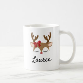 Caneca de café personalizada para renas de Natal