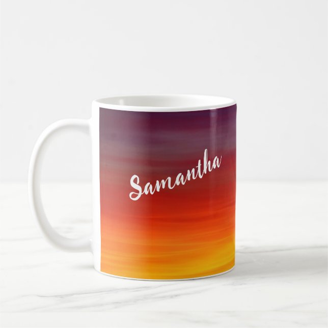 Caneca de Café Personalizada Pôr do Sol Vermelho (Esquerda)