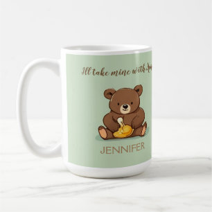 Caneca de Café Personalizada Pote de Mel Urso Fofo