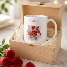 Caneca de Café Personalizada Rosa Vermelha e Cardi
