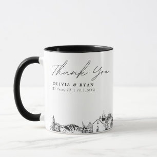 Caneca de café personalizada simples de casamento 