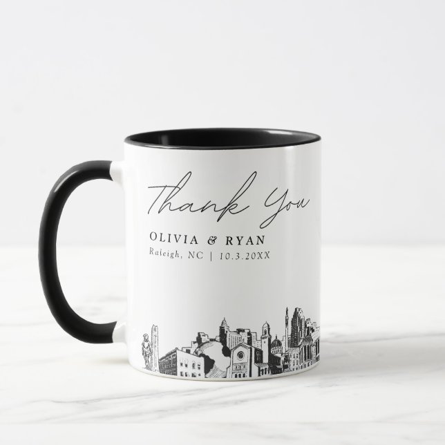 Caneca de café personalizada simples para casament (Esquerda)