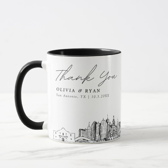 Caneca de café personalizada simples para casament (Esquerda)