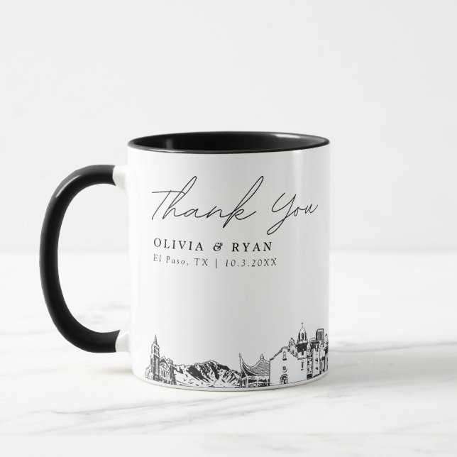Caneca de café personalizada simples para casament (Esquerda)