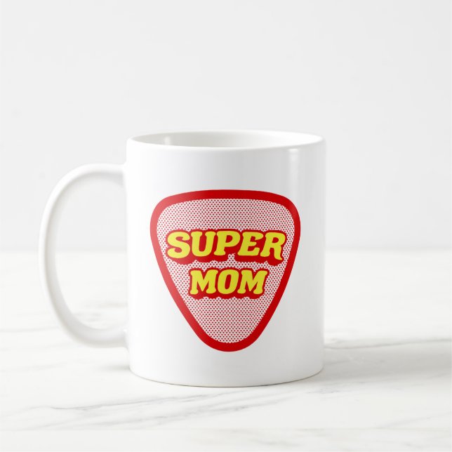 Caneca de Café Personalizada Super Mamãe - Present (Esquerda)
