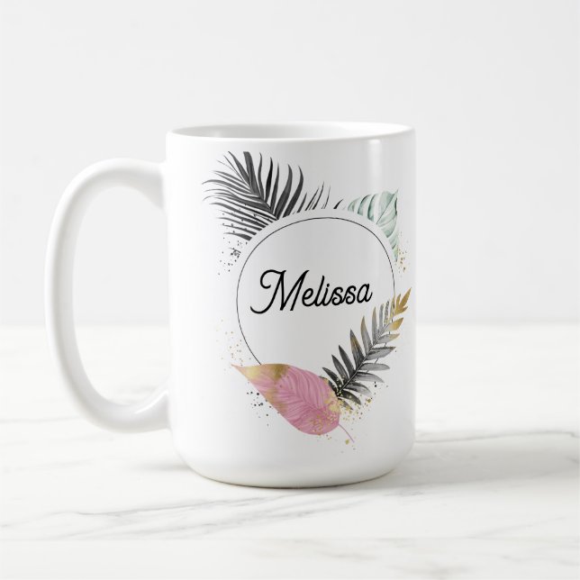 Caneca de Café Personalizada Tropical (Esquerda)