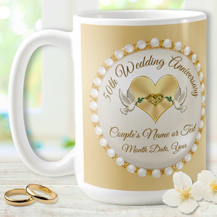 Caneca De Café Personalizado, 50º Aniversário de Casamento Mugs