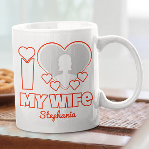 Caneca De Café Personalizado Amo Minha Esposa - Adicionar Nome e 