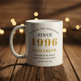 Caneca De Café Personalizado Aniversário de 30 anos 1996 Adiciona