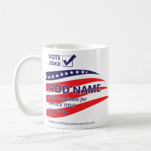 Caneca De Café Personalizado Candidato à Campanha Política Patrió