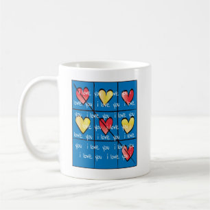 Caneca De Café Personalizado, Clássico, White Mug "Eu Te Amo"