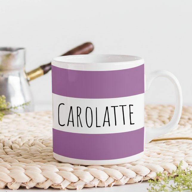 Caneca De Café Personalizado Com Nome Ameixa Personalizada (Criador carregado)
