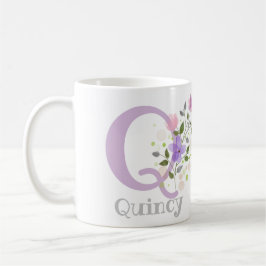 Caneca De Café Personalizado com Nome e Primeira Inicial.