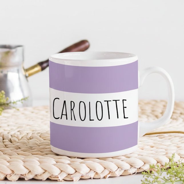 Caneca De Café Personalizado Com Nome Lilás Custom (Criador carregado)