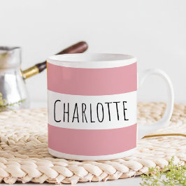 Caneca De Café Personalizado Com Nome Rosa Personalizado