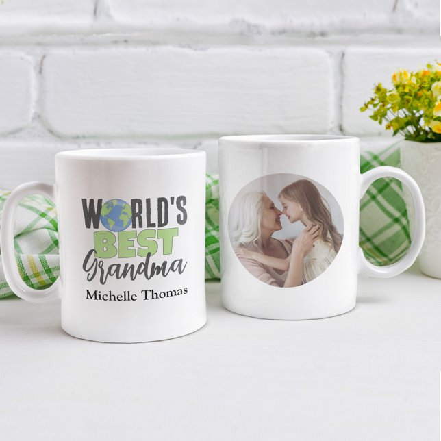 Caneca De Café Personalizado da Melhor Avó do Mundo (World's Best Grandma Photo Mug)