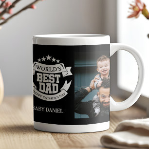 Caneca De Café Personalizado da melhor colagem de fotos do Pai do