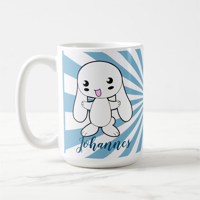 Caneca De Café Personalizado de Hug do Coelhinho de Kawaii (Esquerda)