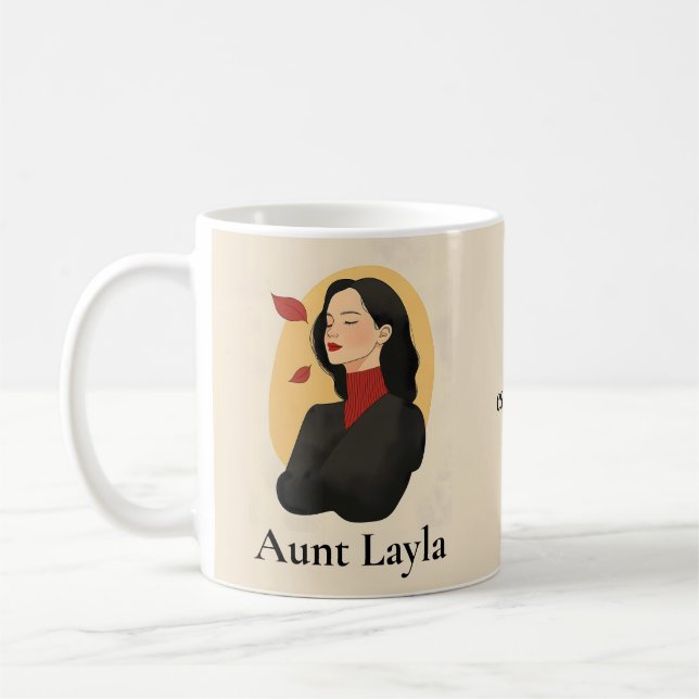 Caneca De Café Personalizado de Nome de Mulher Artística Elegante (Esquerda)