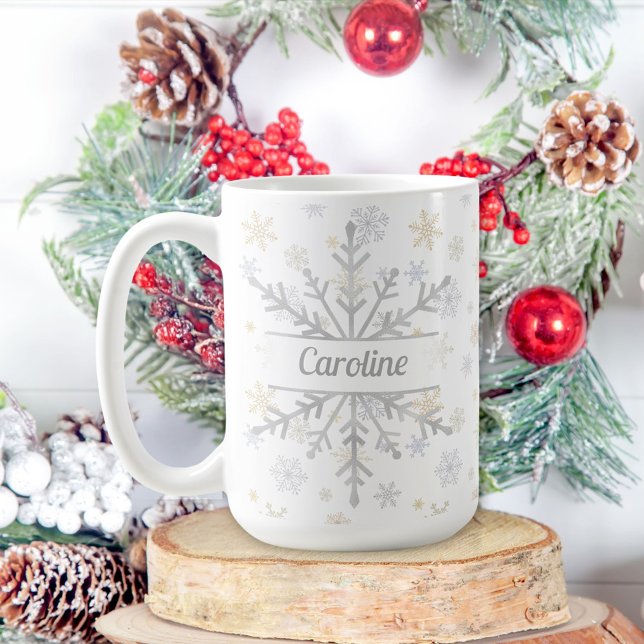 Caneca De Café Personalizado Deixe-o nevar Flocos de neve Mug (Criador carregado)