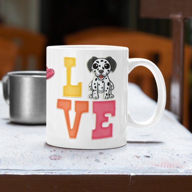 Caneca De Café Personalizado Dia dos Namorados Dalmatian Amante d (Criador carregado)