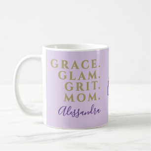 Caneca De Café Personalizado divertido Mãe Pastel Roxo Dourado In