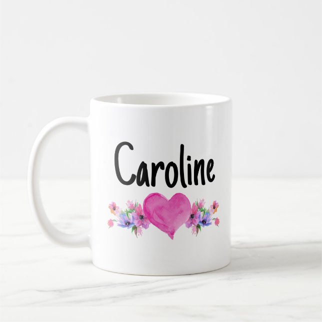 Caneca De Café Personalizado do Namorados Floral Galentine (Esquerda)