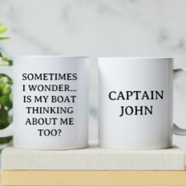 Caneca De Café Personalizado É O Meu Barco Pensando | Barco engra