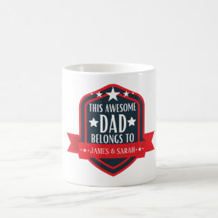 Caneca De Café Personalizado Este Pai Incrível Pertence A,