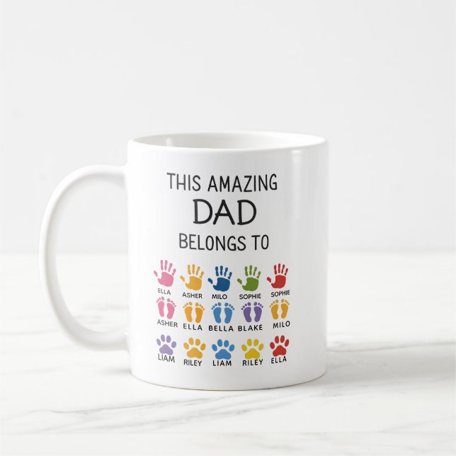 Caneca De Café Personalizado Este Pai Incrível Pertence A | Perso (Esquerda)