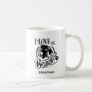 Caneca De Café Personalizado Eu Amo Meu Beagle