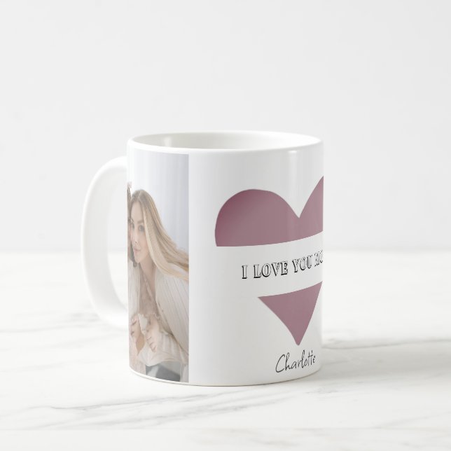 Caneca De Café Personalizado "Eu Amo-Te Mãe" Mug com Coração (Frente Esquerda)