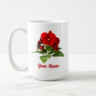 Caneca De Café Personalizado Floral Personalizado Pansy Lover