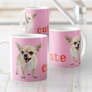Caneca De Café Personalizado Fofo Chihuahua Agressivo Mau Violent