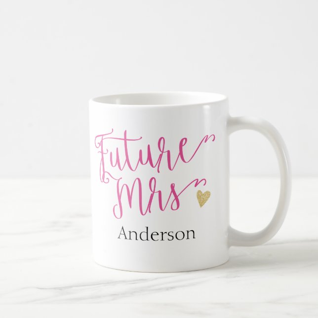 Caneca De Café Personalizado Futuro Sra. | Noiva a Ser (Direita)