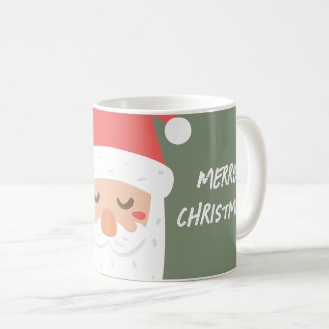 Caneca De Café Personalizado Ho ho ho Feliz Natal Papai Noel (Frente Esquerda)