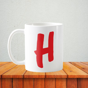 Caneca De Café Personalizado inicial com Design em negrito