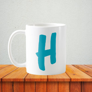 Caneca De Café Personalizado inicial com Design em negrito