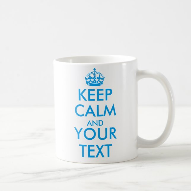 Caneca De Café personalizado MANTENHA A CALMA e o SEU TEXTO - (Direita)